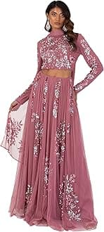 Maya DeluxeWomen's Indian Traditional Dress for Women Outfit Lengha Choli Lehenga Saree Skirt and Top Dupatta Coord Set for Wedding Guest Top Skirt Coord (pack of 1)