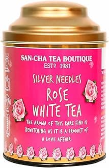 Sancha Tea Boutique, Rose White Tea, 75g Loose Leaves | Antioxidant-Rich White Tea with 100 Petal Wild Rose | Detox, Skin Rejuvenation & Relaxation Tea