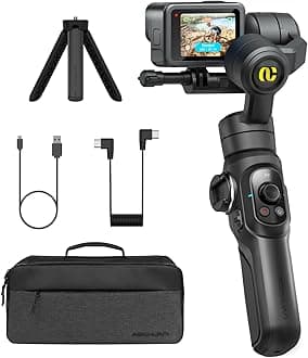 AOCHUAN Gimbal Stabilizer for Go Pro, Handheld Gimbal with 360° Rotation for Video Recording, 3-Axis Gimbal Stabilizer Compatible with Gopro Hero 12/11, Osmo Action, Insta360 ONE R,Sony RX0-Smart G1