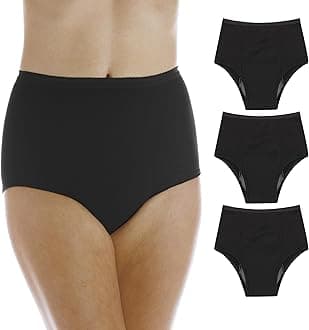 Wearever Women's Maximum Absorbency Incontinence Panties for Bladder Control - Washable, Reusable, Leak Proof Underwear for Women 600 ml - (Pack of 3) (Black) (M) (Fits Hip: 38-40")