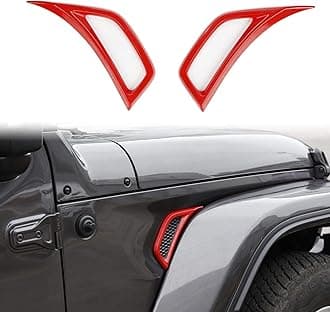 Voodonala for Jeep JL Side Air Conditioning Vent Outlet Decoration Trim for 2018-2023+ Jeep Wrangler JL JLU Gladiator JT, ABS Red