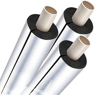Pipe Insulation Lagging Antifreeze Foam Tube 4/5" Thickness Aluminum Foil Pipe Cover ID 3/5"-13-7/8" Solar Water Pipe Protection Cover for Air Conditioning Cold and Hot Pipe(48.0 mm x 20 mm x 95 cm)