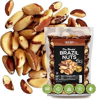 Premium Wild Harvested Dry Roasted Brazil Nuts with Sea Salt, 1 lb (16 oz) – High Selenium, Batch Tested Peanut & Gluten Free, Non-GMO, Kosher, Resealable Bag