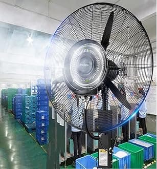 Powerful Outdoor Fan Portable Mist Fan for Patio Cool, High Power 320W/380W, Adjustable Misting for Outdoor Restaurants Factory Shopping Mall, 110V (Size : 320W)