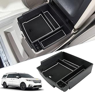 SKTU Compatible with 2022-2025 2026 Kia Carnival Center Console Organizer 2024 2025 2026 Carnival Accessories Console Tray 2024 2025 2026 Carnival Console Organizer with Coin and USB Hole (White)