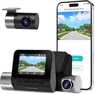 70mai True 2.7K 1944P Ultra Full HD Dash Cam A500S, Front and Rear, Built-in WiFi GPS Smart Dash Camera for Cars, ADAS, Sony IMX335, 2'' IPS LCD Screen, WDR, Night Vision