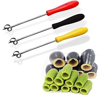 bonballoon 3 Pcs Zucchini Squash Corer Cucumber Eggplant Potato Apple Stuffed Vegetable Stainless Steel with Plastic 10" Handle حفارة كوسا