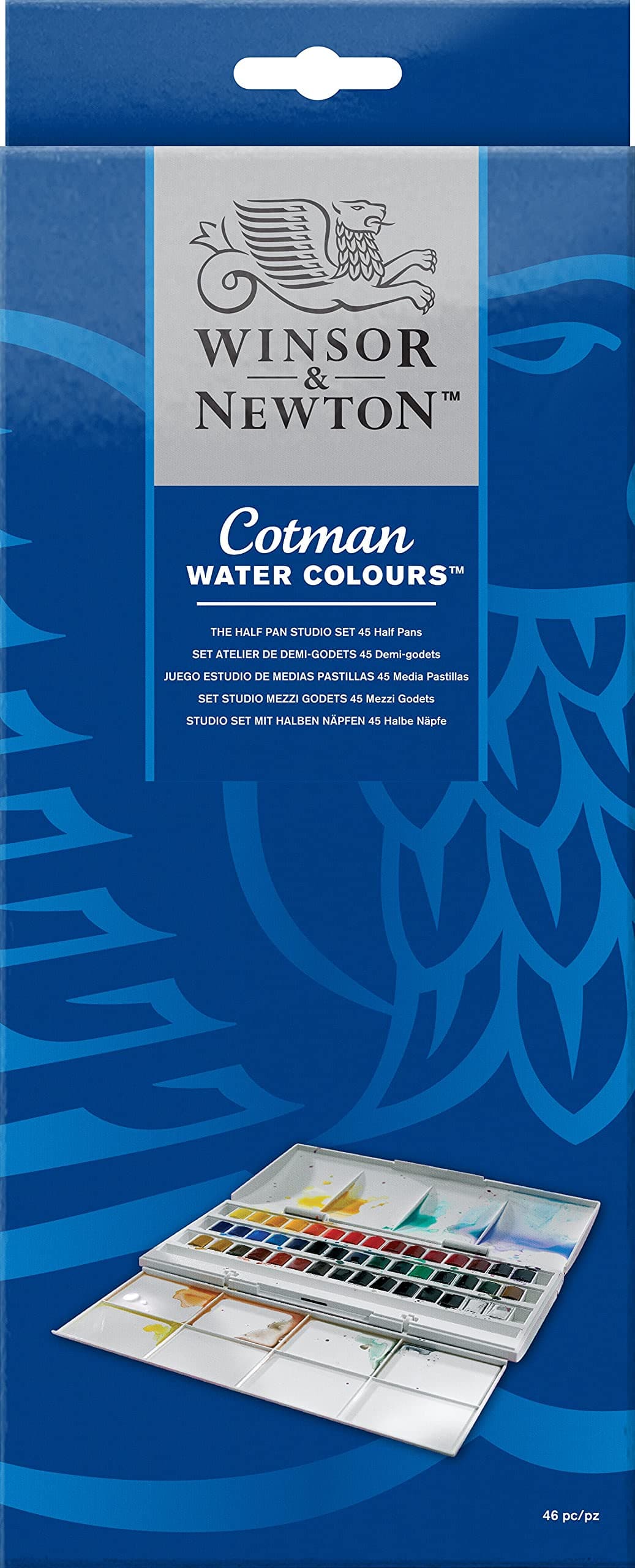 Cotman Watercolor 1/2 Pans Studio 45-Pieces Set, Assorted