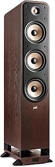 Signature Elite Es60 Tower Speaker -Hi-Res Audio Certified & Dolby Atmos & Dts:X 1" Tweeter & Three 6.5"Woofers,Power Port Technology For Effortless Bass,Contemporary,Walnut,Single-Wired