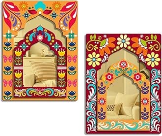 Sehaz Artworks Jharokha wall hangings for living room | Mirror Jharokha Wall Decor | Home Decoration Items for Living Room | Wall Hanging Decoration Items for Bedroom | Decorative Items for Home wall
