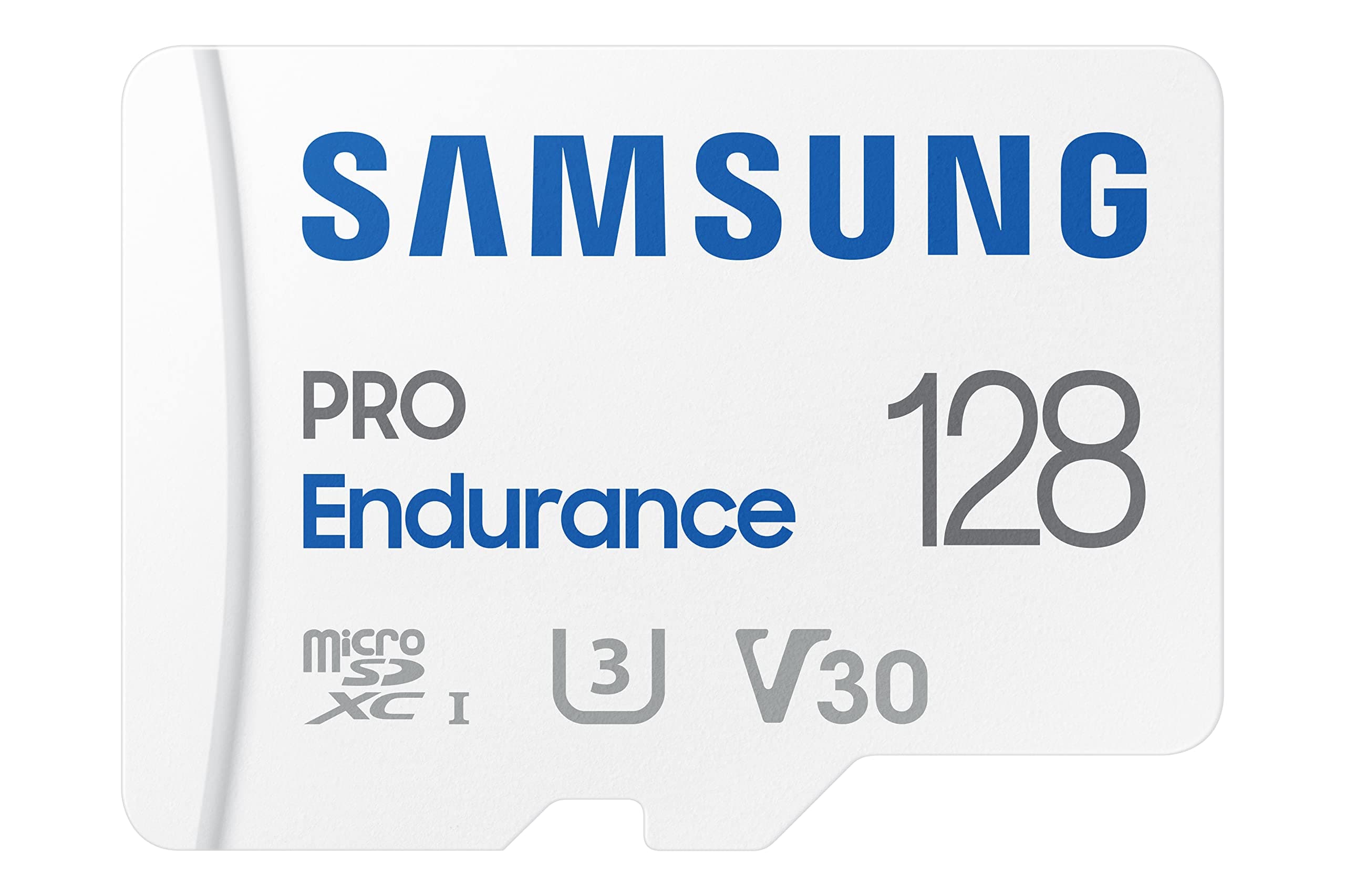 Samsung PRO Endurance 128GB MicroSDXC Memory Card with Adapter for Dash Cam, Body Cam, and Security Camera – Class 10, U3, V30 (‎MB-MJ128KA/AM)