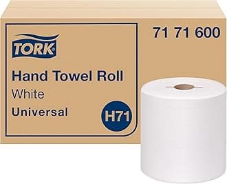 Tork Universal Hand Towel Roll H71, Hard Roll Paper Towel 7171600, 100% Recycled, Basic Quality, 1-Ply, White - 6 Rolls x 630 ft