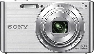 Sony DSCW830 Digital Compact Camera - Silver (20.1MP, 8x Optical Zoom) 2.7 inch LCD (Renewed)