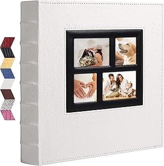 Vienrose Photo Album for 600 4x6 Photos Leather Cover Extra Large Capacity for Wedding Baby Vacation