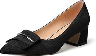 Elashe Women Block Heel Pumps Pointed Toe Mid Heels 2'' Block Heels Elegant Wedding, Party, Dress Shoes