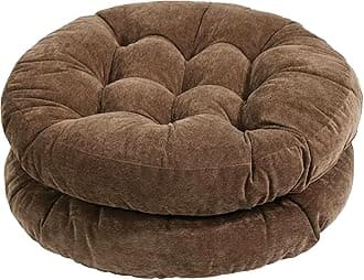 Tiita Round Floor Pillow Cushions 22"x22" Patio Chair Cushion for Outdoor Furniture Seat Pads Set of 2 Meditation Cushion for Yoga Living Room Sofa Balcony, Coffee