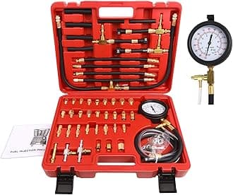 Pro Fuel Injection Pressure Tester Kit Gauge 0-140 PSI with 9.49,7.89,6.30 Fuel Line Fittings