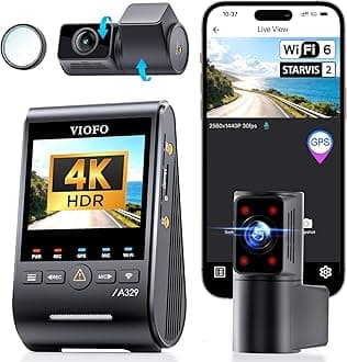 A329S 4K 3 Channel Dash Cam, 4K Front + 2K Cabin Fisheye (210°) + 2K Rear, Power Saving Parking Mode, Wi-Fi 6 App Control, All-Channel STARVIS 2 Sensors, Supports up to 4TB SSD Storage