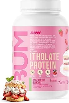 Whey Isolate Protein Powder, Strawberry Bumcake - 100% Grass-Fed Sports Nutrition Protein Powder for Muscle Growth & Recovery - Low-Fat, Low Carb, Naturally Flavored & Sweetened - 25 Servings …