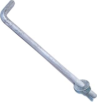 Hard to Find Fastener Hot Dip Galvanized Anchor Bolts, Sturdy Steel Anchors for Concrete, Cement, Asphalt in Construction, 5/8-11 x 14, Pack of 10