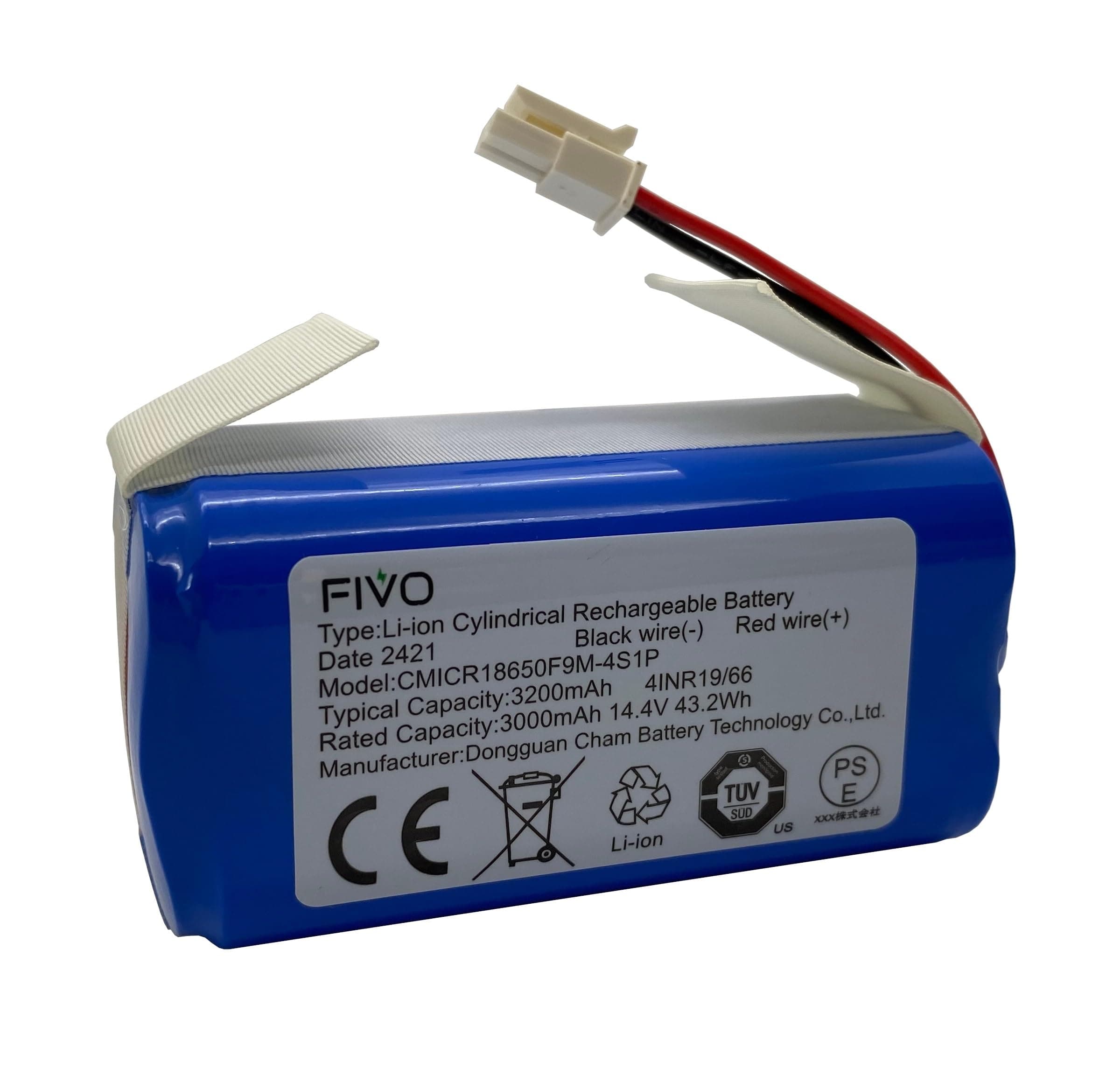 Replacement Battery Compatible with Coredy R750-2200pa, G800, G850, Kyvol E20, E30, E31 Robot 3200mAh 14.8V
