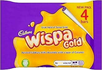 Cadbury Wispa Gold Chocolate Bar, 4 x 41g