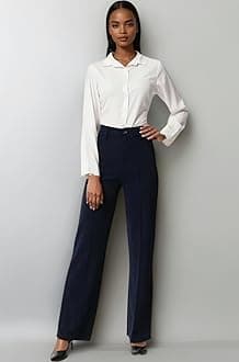 Women Polyester Blend Solid Trousers