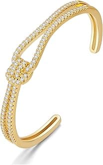 WOWORAMA Dainty Gold Cuff Bracelets for Women Delicate Thin Wire Open Bangle Bracelets Stackable Minimalist Wrist Cuff Bracelets Flexible Adjustable Size