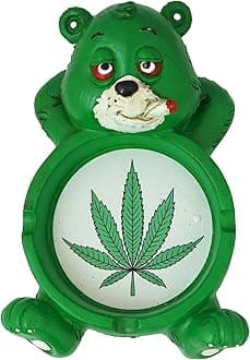 Fantasy Gifts Stoner Bear Polyresin Ashtray - 4"x6"