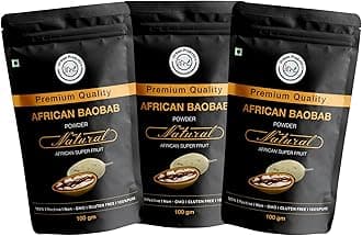 Urban Prakriti African Baobab Powder (100g, Pack of 3) | Vegan Superfood for Men and Women | Best for the Gut Health, Immunity & Skin | Rich in Dietary Fiber, Vitamin C | Source of Potassium, Iron