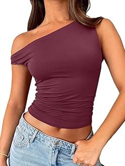 Trendy Queen Women's Off The Shoulder Crop Top, Sleeveless Stretchy Bodycon Tank, Y2K Fashion Sling T-Shirt for Summer