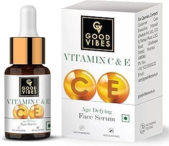 Vitamin C & Vitamin E Age Defying Serum, 10 ml Light Weight Non Greasy Helps Reduces Wrinkles Skin Repair, Naturally Glowing Face Serum, No Parabens & Sulphates, No Animal Testing
