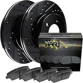 Hart Brakes Rear Brakes and Rotors Kit |Rear Brake Pads| Brake Rotors and Pads| Ceramic Brake Pads and Rotors |fits 2016-2018 Mazda CX-5
