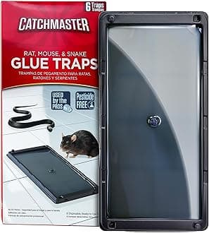 Rat, Snake and Mouse Traps 6Pk, Large Bulk Glue Rat Traps for Home, Adhesive Plastic Tray for Inside House, Snake, Mice, & Spider Catcher, Pest Control for House & Garage