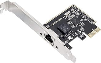 I/O CREST 2.5 Gigabit Ethernet PCI Express PCI-E Network Controller Card 10/100/1000/25000 Mbps RJ45 LAN Adapter Converter for Desktop PC