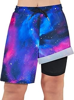 MaciRept Boys Swim Trunks Bathing Suit Youth Teen Boys Swimming Trunks with Compression Liner Kids Swimsuit Board Shorts 7-16