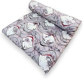 Deevine Craft Soft Cotton Foldable Mattress - Lightweight, Firm Single Gadda | 3D Design Print, 72x36 Inches (3x6 ft) | Portable for Picnic, 1 Sleeping Capacity (Purple White Mattress)