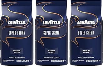 Lavazza Italian "Super Crema" Espresso Whole Bean Value Pack (3 x 2.2 lb bags)