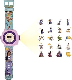 LEXIBOOK, Disney Wish - Adjustable Projection Watch Digital Screen - 20 Images of The Movie Wish - for Children - DMW050WI