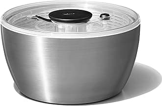 Steel Salad Spinner, Stainless Steel, L