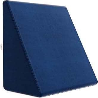 FOVERA Memory Foam Wedge Pillow | 2 Years Warranty | Bed Wedge Cushion, Orthopedic Back Support for Bed | for Acid Reflux, Snoring, GERD, Leg Elevation (Navy Blue, 18L x 17.5W x 11H Inch)