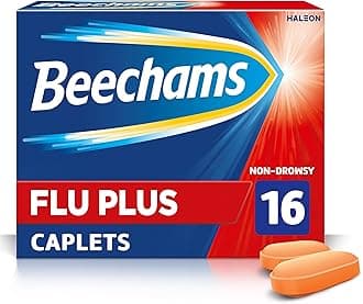 Flu Plus Caplets, Cold & Flu Relief Medicine for adults, with Paracetamol, 16s
