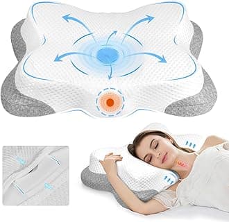 Side Sleeper Pillows for Adults,Adjustable Cervical Memory Foam Neck Pillow, Contour Pillows for Neck and Shoulder Pain Relief, 2 Heights Ergonomic Pillow for Back and Stomach Sleeper