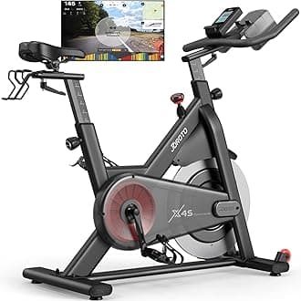 X4S Bluetooth Exercise Bike - Indoor Cycling Bike with Readable Magnetic Resistance and Belt Drive Stationary Bikes (330 Pounds Capacity)