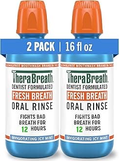 Fresh Breath Mouthwash, Icy Mint Flavor, Alcohol-Free, 16 Fl Oz (Pack of 2)