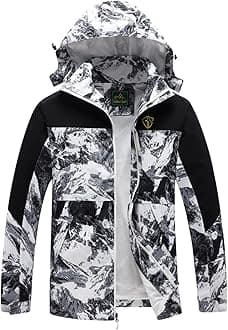 Rain Jacket for Men, Mens Waterproof Raincoat Lightweight Rain Jackets Outdoor Rain Coat Windbreaker with Hood