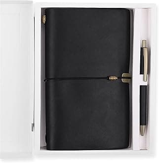 FABULASTIC 2 in 1 Corporate Gift Set with Journal Diary & Metal Pen | Combo Gift Set for Boyfriend/Husband/Friend/Father/Son/Boss, Birthday Gift for Men Special Unique (Black)