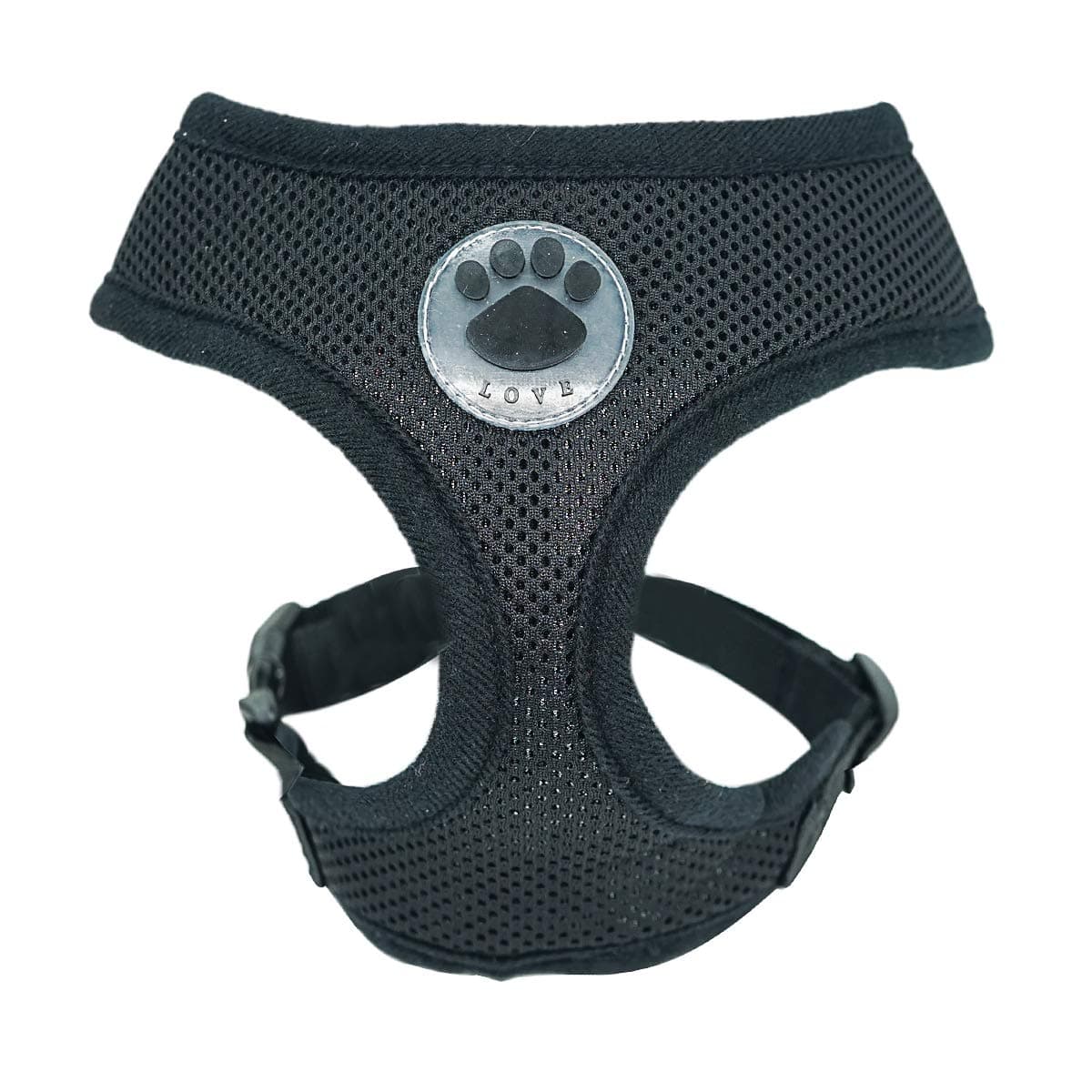 Soft Mesh Dog Harness No Pull Walking Comfort Padded Vest Harnesses Adjustable (L, Black)