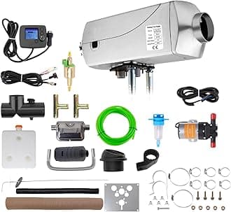 8kW Diesel Heater 12V All in One Diesel Heater,Diesel Water Heater With LCD Display，Aviation Plug，RV Water Heater, 7-Speed Adjustment, Diesel Parking Heater for RVs，Trucks, Ships