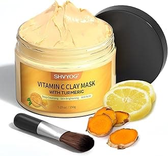 Shvyog Turmeric Vitamin C Clay Mask, Face Mask With Kaolin And For Dark Spots, Skin Care Controlling Oil Refining Pores